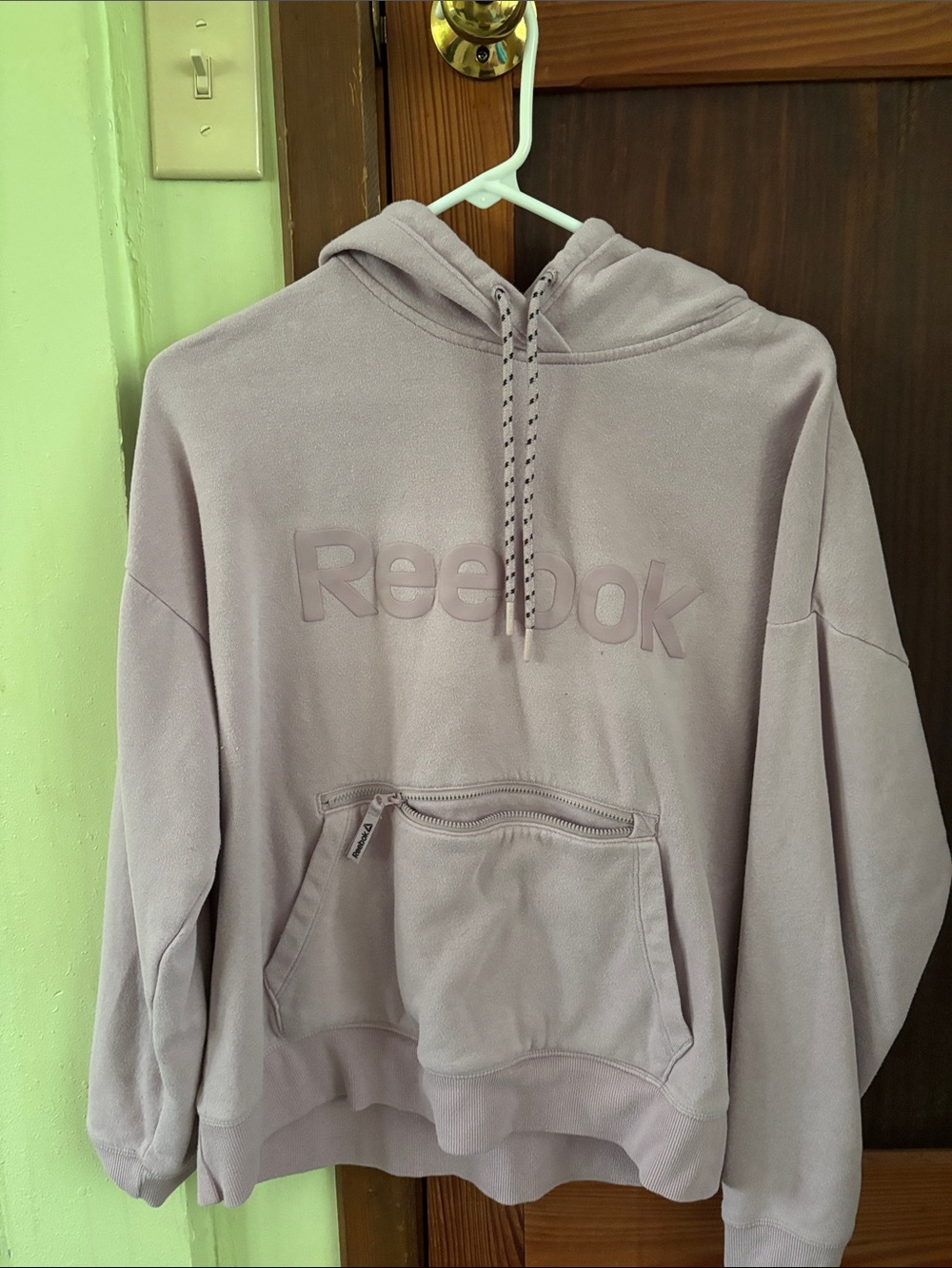 Reebok Dusty Lavender Hoodie with Front Zip Pocket